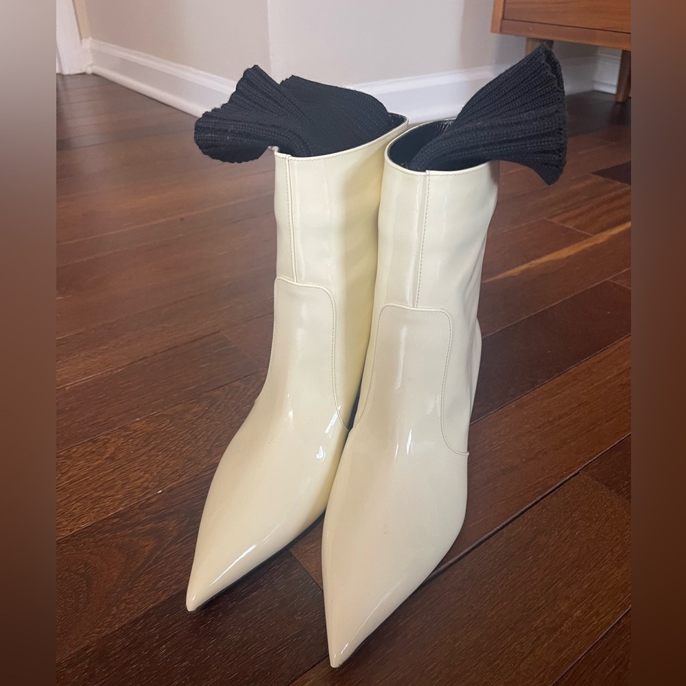 Dior White Ankle Boots Size 9B,EU39